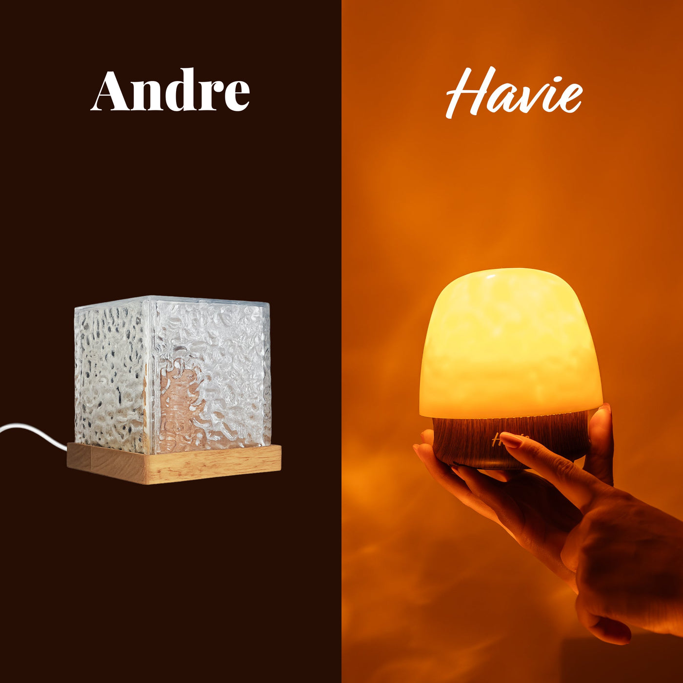 Sammenligning mellem en almindelig projektorlampe og Havie
